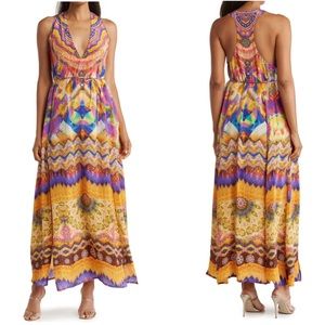 SHAHIDA PARIDES Plunge Neck Maxi Dress